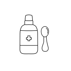 medical syrup line icon