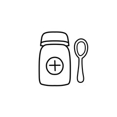medical syrup line icon