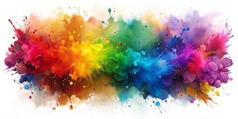 Fototapeta premium Vibrant Rainbow Color Explosion Abstract Art Design Background