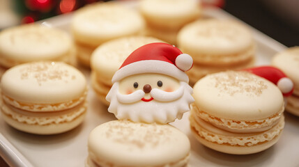 Christmas dessert, Santa Claus macaroon, party food