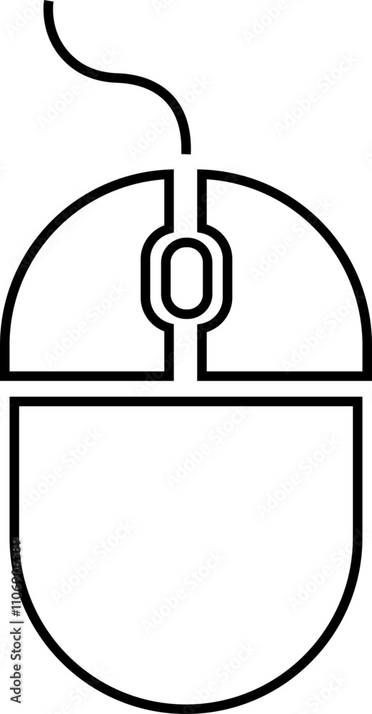 Poster scroll mouse icon in trendy black outline style. swipe mouse sign vector illustration. modern pictog