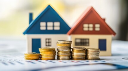 Real estate investment and property assets shown with digital charts and financial data overlays, conveying the growth potential of the market