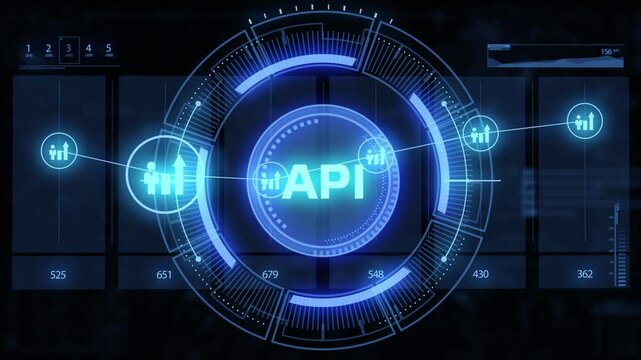 API - Application Programming Interface. Software development tool. Business, modern technology, internet and networking concept.