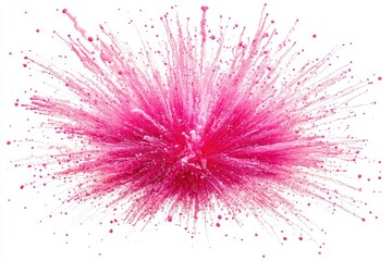 Pink explosion isolated on white background