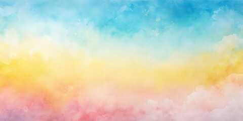 Dreamy Pastel Sky A Soft Watercolor Background of Clouds and Color Gradation