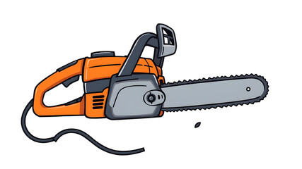 Fototapeta premium Electric chainsaw vector cartoon illustration isolated on a white background. Generative AI