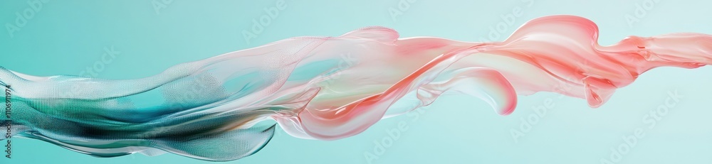 Aufkleber A fluid, colorful wave design on a soft gradient background.