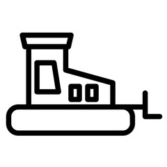 Vehicle Bulldozer Tool Line Icon
