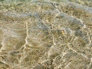 Beautiful background formed by the water on the beach of Playa Punta Uva.