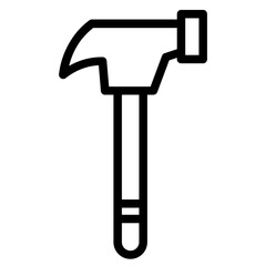 Hammer Industry Tool Line Icon