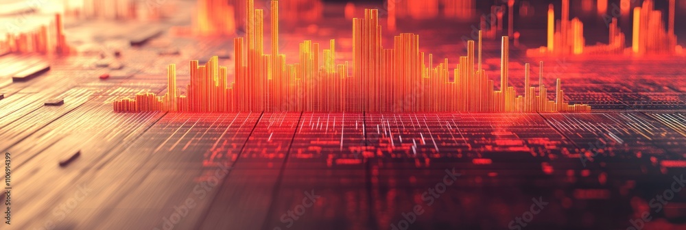 Fototapete Abstract visual representation of data with vibrant colors and geometric patterns.
