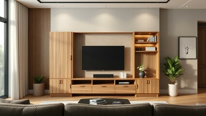 Fototapeta premium living room with fireplace
