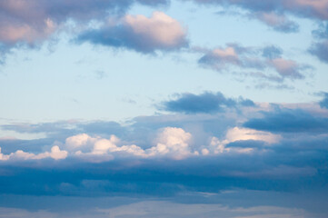 The photo shows a close-up of the evening sky
