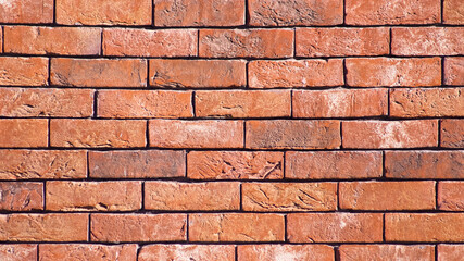 decorative red brick wall close up