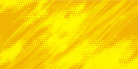 Yellow halftone gradient with a grunge texture background.