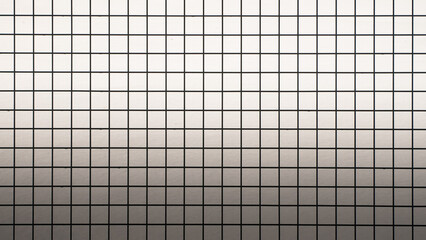 metal grid with square cells on gray background with gradient