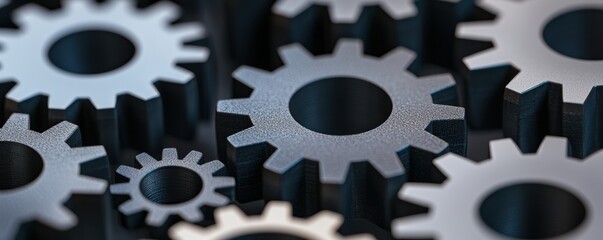 Technical SEO concept. Layers of interlocking gears forming infinity shapes, symbolizing unending optimization cycles