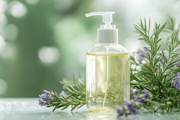 Rosemary Beauty Products, Shampoo, Cosmetics, Oil, Mock-up Products, Generative AI