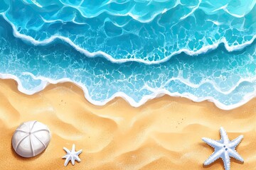 Obraz na płótnie Canvas summer background with sea sand and sea waves, top view 