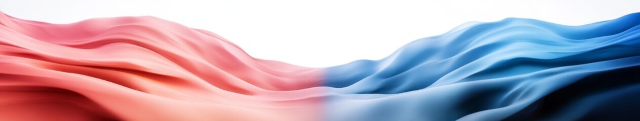 Obraz premium Soft Fabric Waves in Coral and Blue Tones