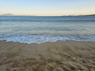 Waves on the beach of Dameisha, China