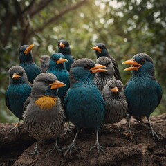 Obraz premium A bird is a warm-blooded, feathered vertebrate belonging to the class Aves. Birds are characterized by their ability to lay eggs, lightweight skeletons, and adaptations for flight.