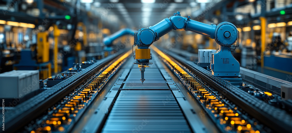 Poster ai-driven robotic arm in factory for predictive maintenance and component replacement
