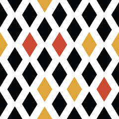 This seamless geometric diamond pattern design is perfect for textiles and fabric projects. It features vibrant and contemporary elements, creating a stylish and modern look.