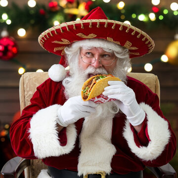 santa claus with christmas tree