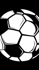 Obraz premium Soccer Ball Illustration. Black and White Design