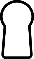 Door key hole icon. Security protection concept in trendy outline style. Door open, padlock symbol. Password symbol sign vector illustration silhouette isolated on transparent background.