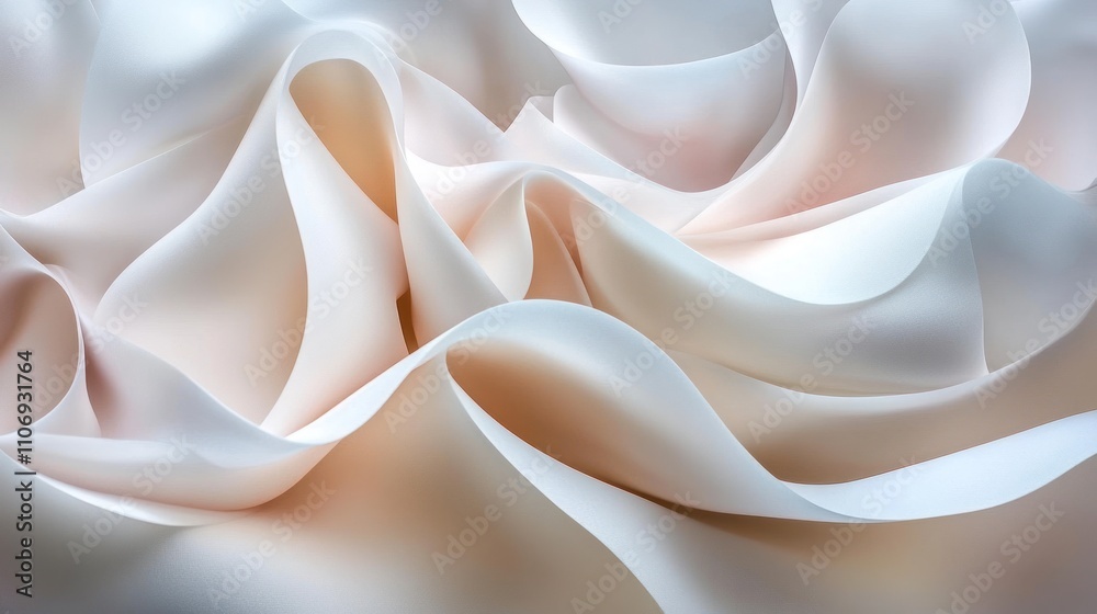 Poster A close-up of flowing, soft fabric with gentle curves and subtle color gradients.