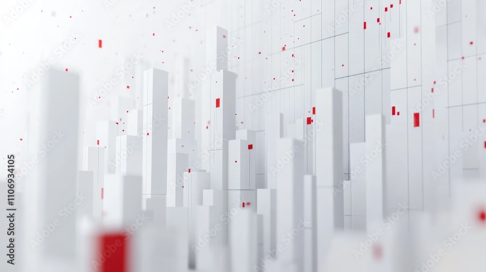 Poster abstract representation of urban structures with a modern, minimalist aesthetic.