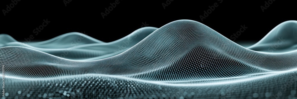 Leinwandbilder abstract representation of digital waves and data flow in a futuristic style.