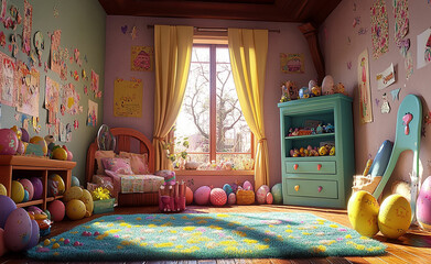 Happy Easter background, card, poster. Vector