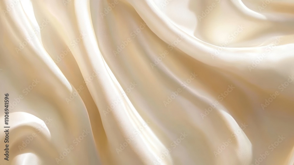 Poster smooth, flowing fabric with soft, creamy tones creating a serene and elegant aesthetic.