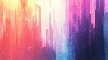 Abstract Geometric Art: Colorful Vertical Lines and Pixelated Texture