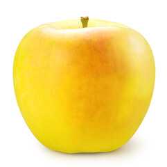 Fresh Yellow Apple Isolated on White with clipping path, Japanese Green Orin Apple isolated on white background.