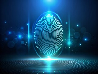 Futuristic Fingerprint Technology Showcasing Next-Gen Biometric Authentication in a Minimalist Setting with Abstract Elements and Soft Lighting for Modern Security Solutions