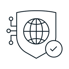 Cybersecurity Shield Icon.