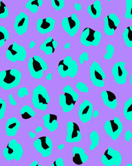 Bright colorful seamless leopard print background. Wild exotic animal print design. wallpaper.