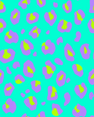 Bright colorful seamless leopard print background. Wild exotic animal print design. wallpaper.