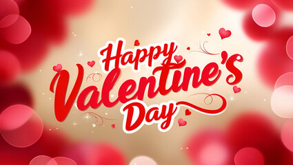 a beautiful Valentine’s Day message with bold text overlaying a glowing red duotone bokeh light-filled background for a festive and loving feel.