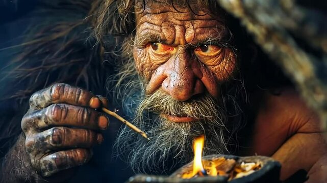 Ancient humanity: presenting prehistoric life with primitive man at the center, capturing daily routines, interactions, and the simplicity of life before modern advancements changed the world.