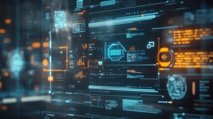 Fototapeta premium Futuristic Digital Interface: Abstract Technological Background