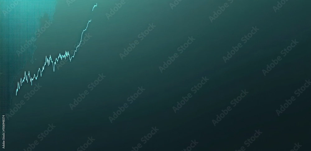Aufkleber A digital graph displaying an upward trend on a dark background.