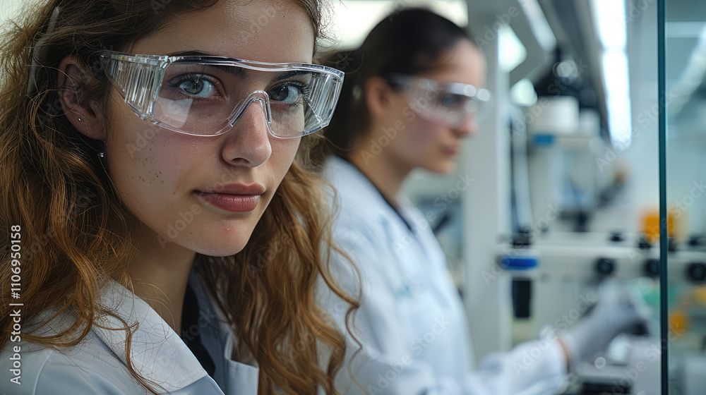 Aufkleber a team working in the lab thinking in quality.