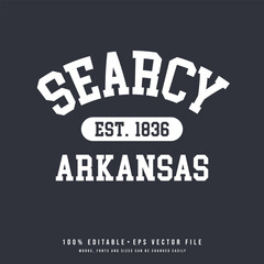 Searcy text effect vector. Searcy typography design vector.