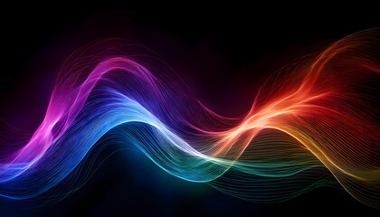 Abstract colorful waves on a dark backdrop evoking live music's electrifying spirit