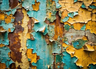Grunge Aesthetic: Captivating Close-up of Peeling Paint on an Old Wall, Perfect for Fashion Photography Backgrounds and Design Inspirations